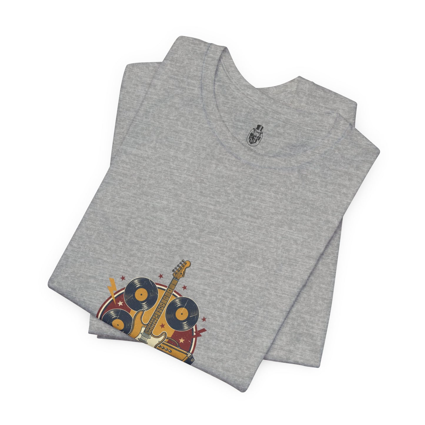 Rock It Out Guitar Crest T-Shirt | Retro Band Tee, Vintage Concert Style