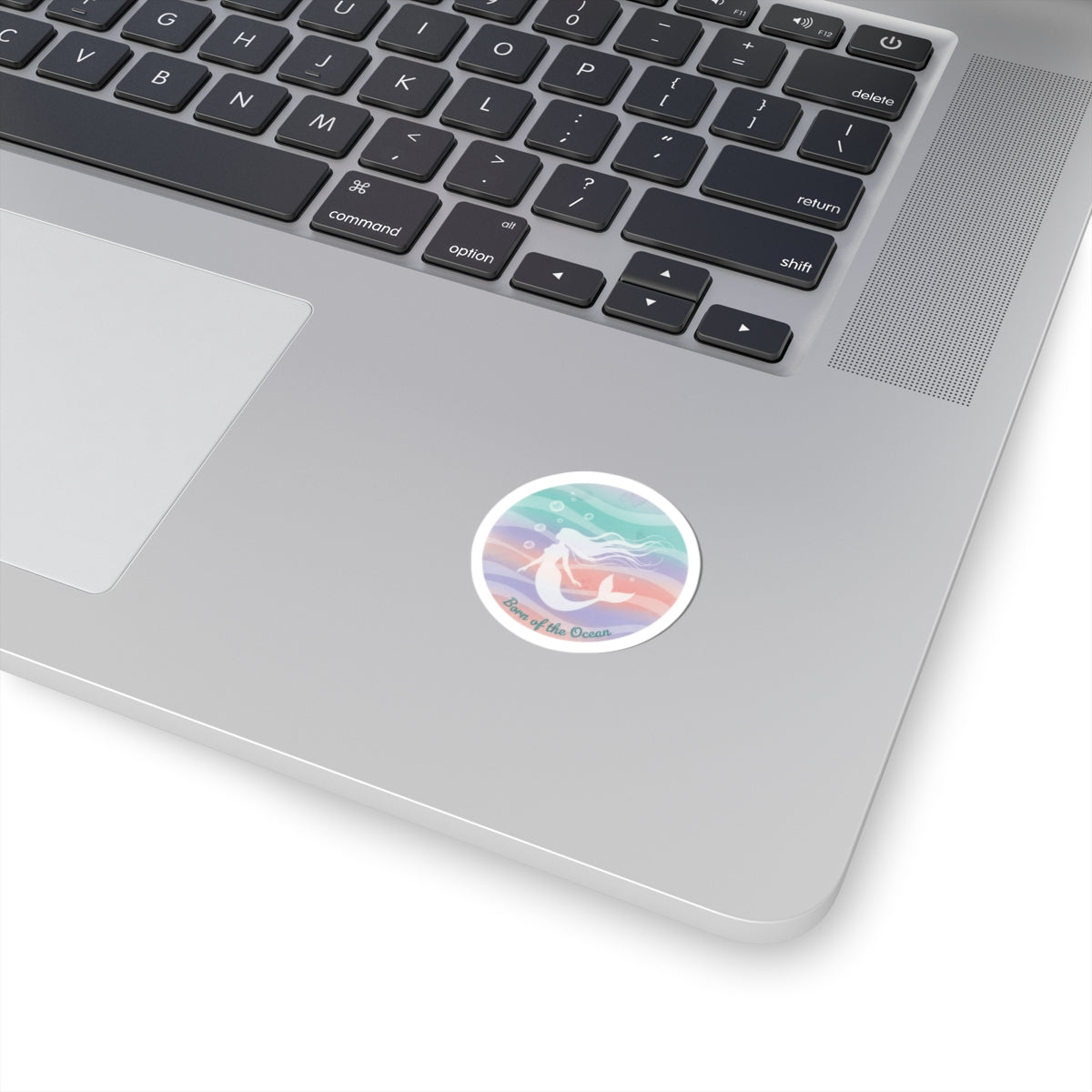 Pastel Ocean Gradient Mermaid Sticker | Kiss-Cut, Iridescent Wash Design