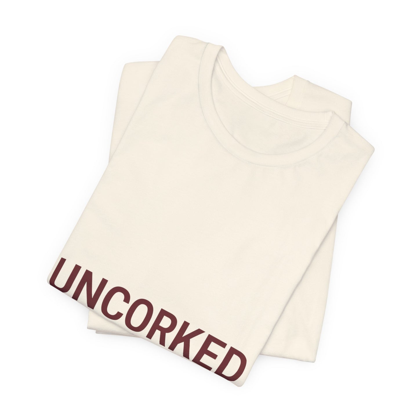 UNCORKED Outline Text Shirt | Hollow Font Design, Minimalist Typography Tee