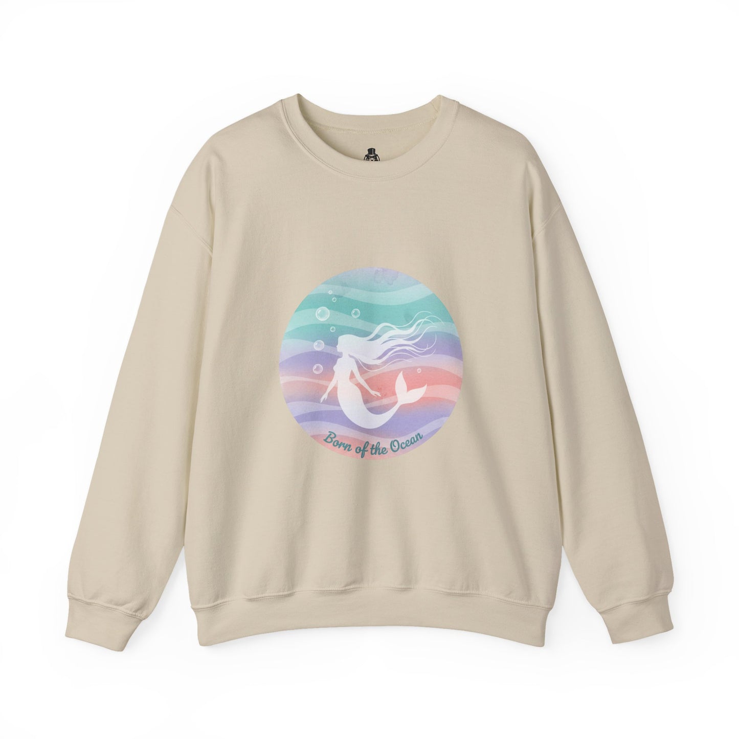 Pastel Ocean Gradient Mermaid Circle Sweatshirt | iridescent wash, dreamy ombre sea