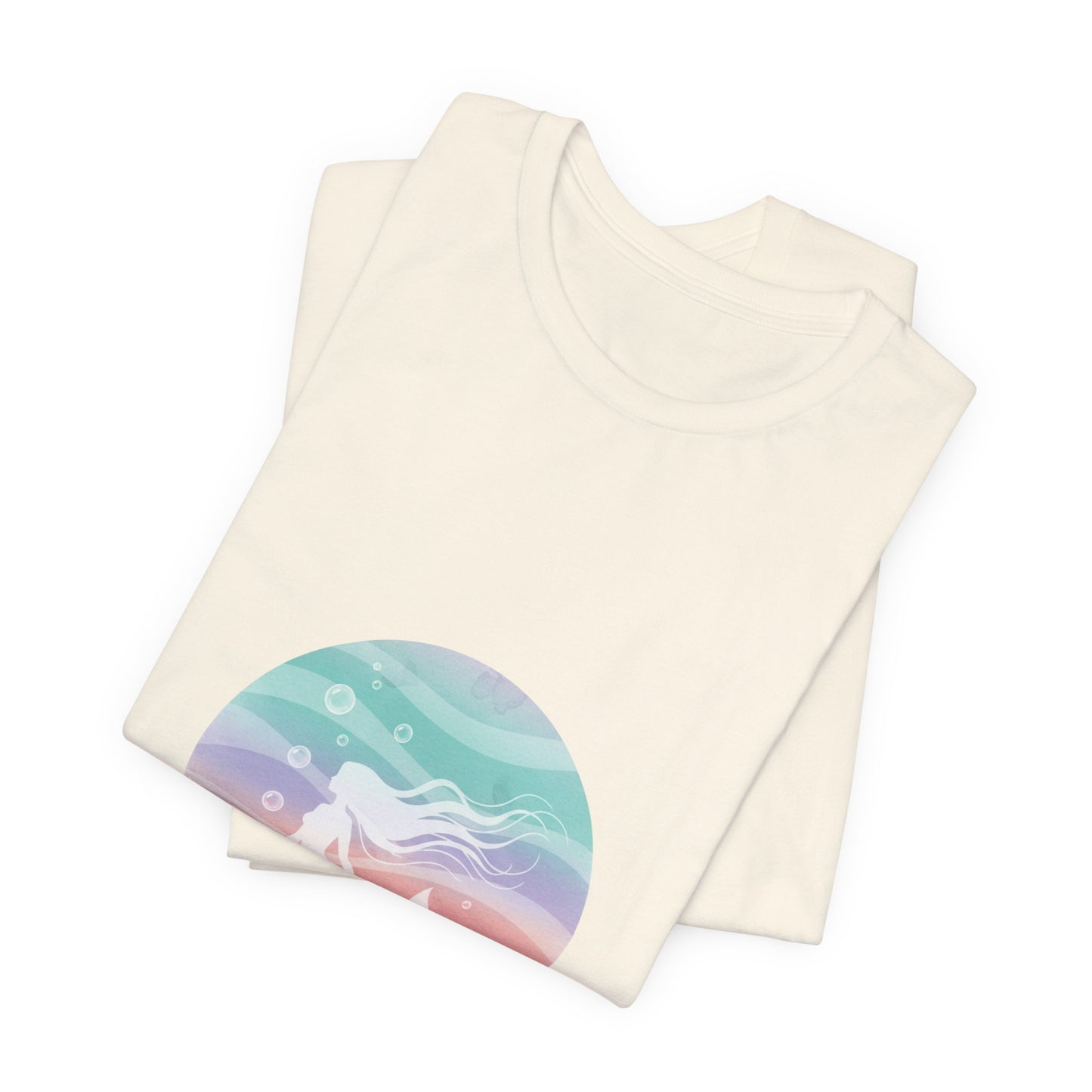 Pastel Ocean Gradient Mermaid Tee | pastel ombre sea, water shimmer design