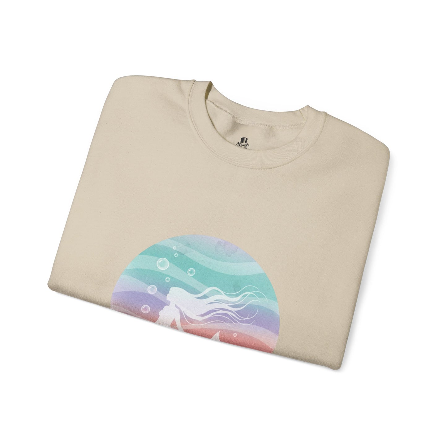 Pastel Ocean Gradient Mermaid Circle Sweatshirt | iridescent wash, dreamy ombre sea