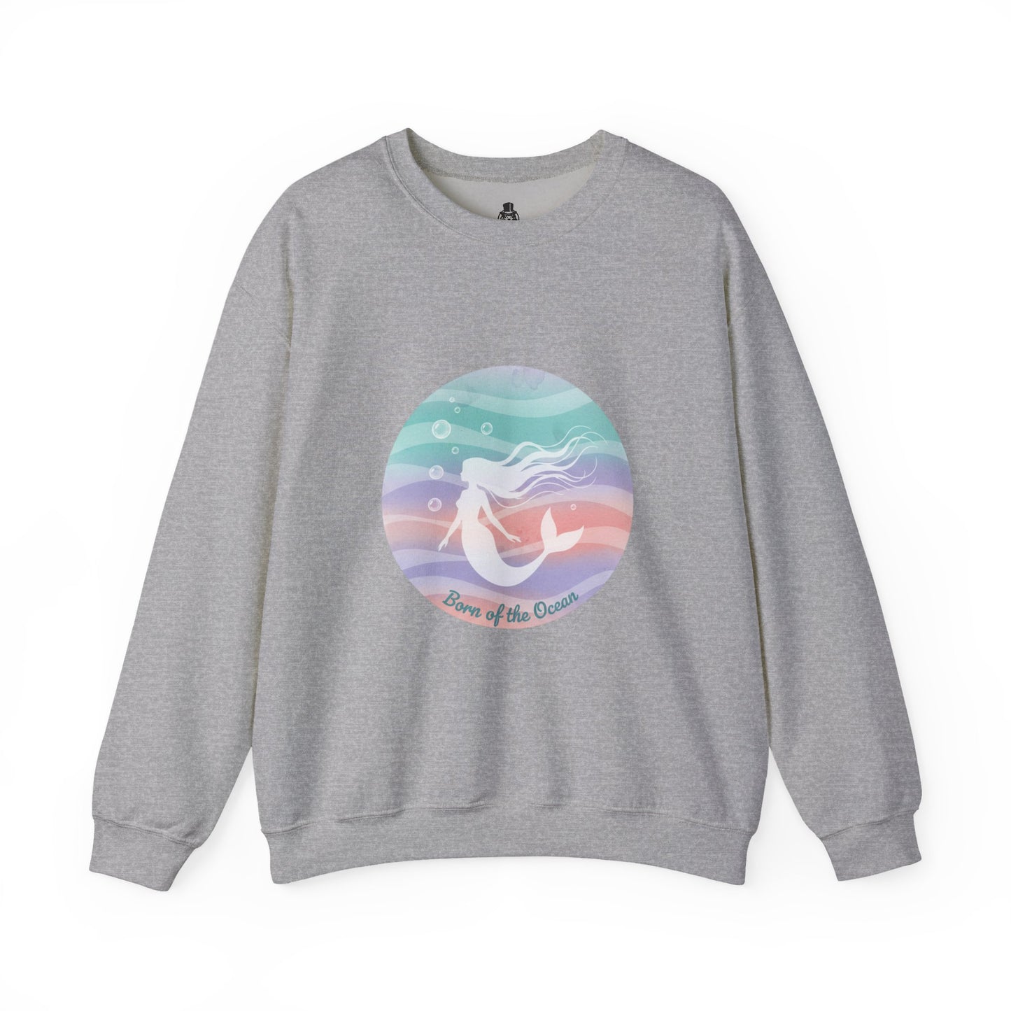 Pastel Ocean Gradient Mermaid Circle Sweatshirt | iridescent wash, dreamy ombre sea