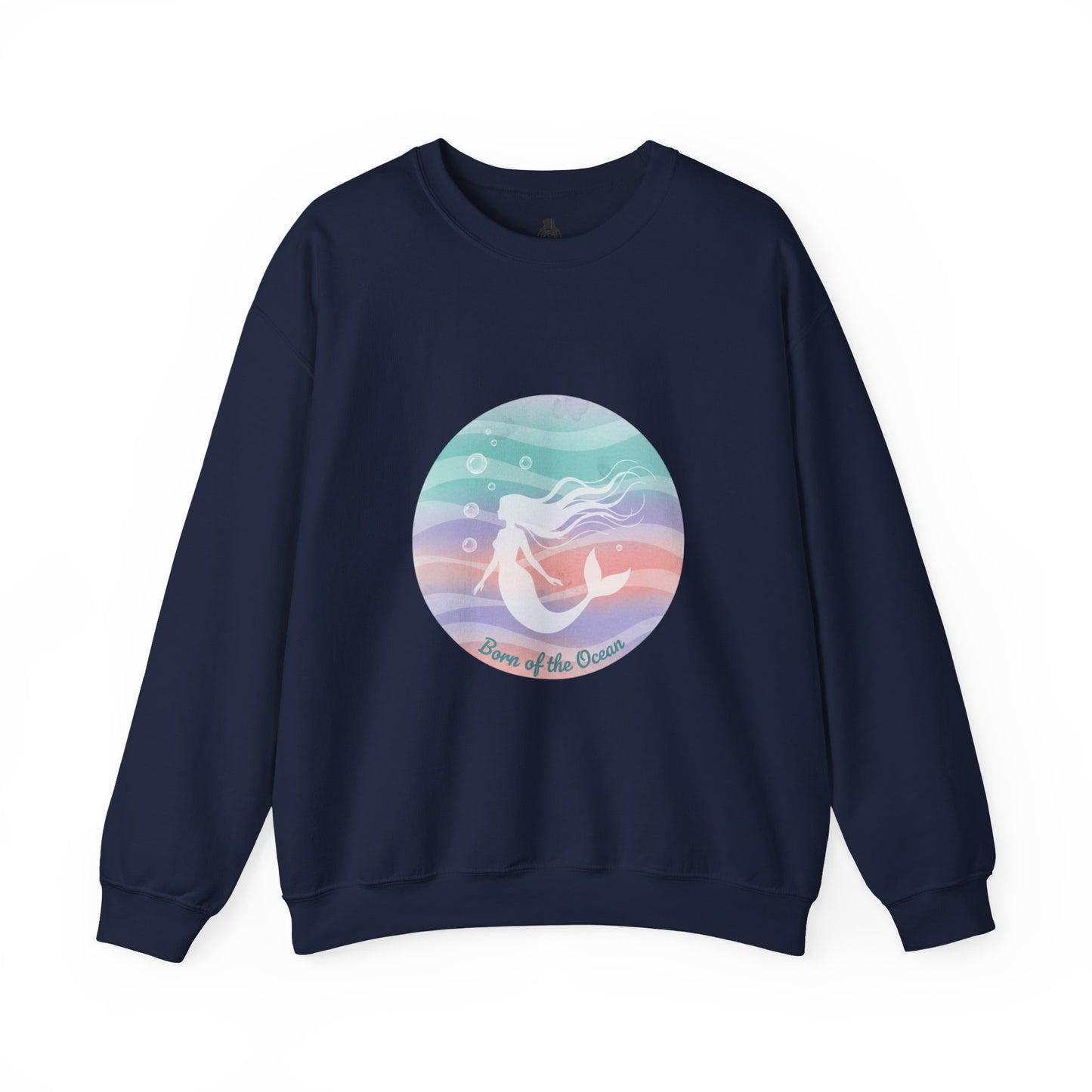 Pastel Ocean Gradient Mermaid Circle Sweatshirt | iridescent wash, dreamy ombre sea
