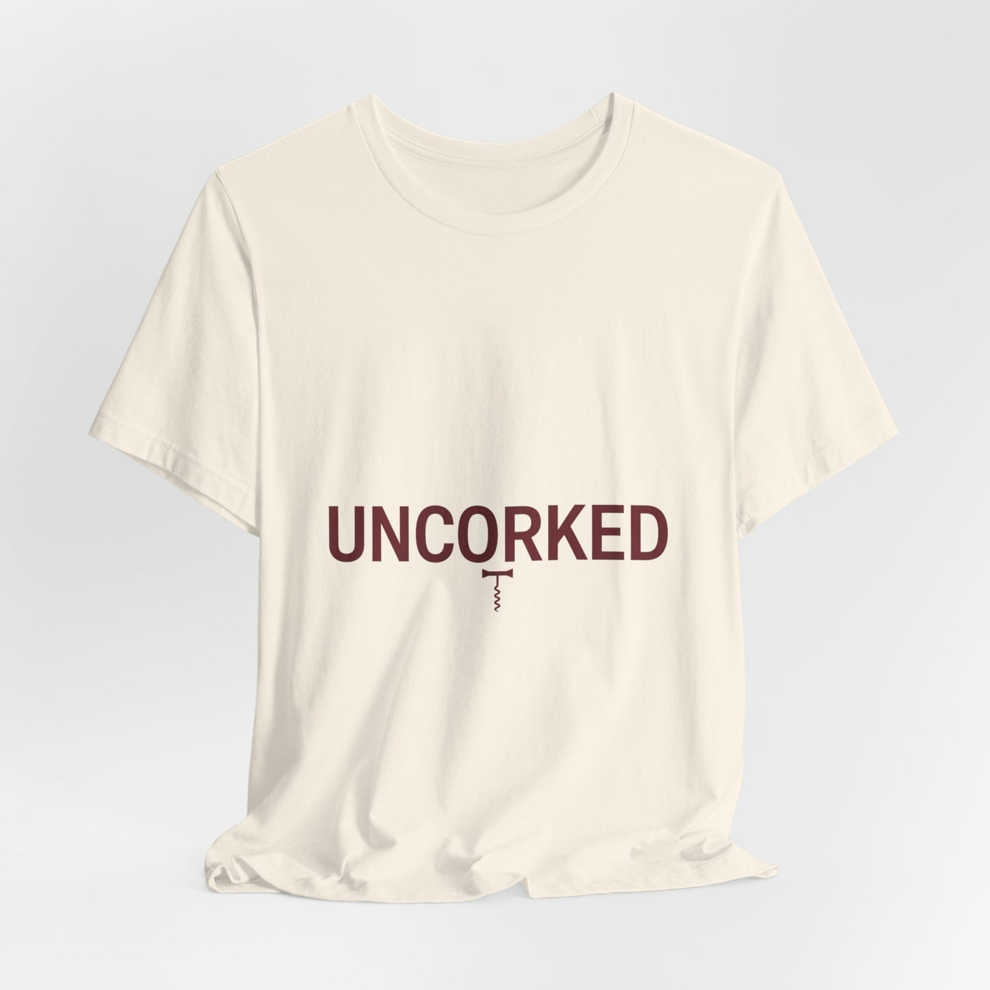 UNCORKED Outline Text Shirt | Hollow Font Design, Minimalist Typography Tee