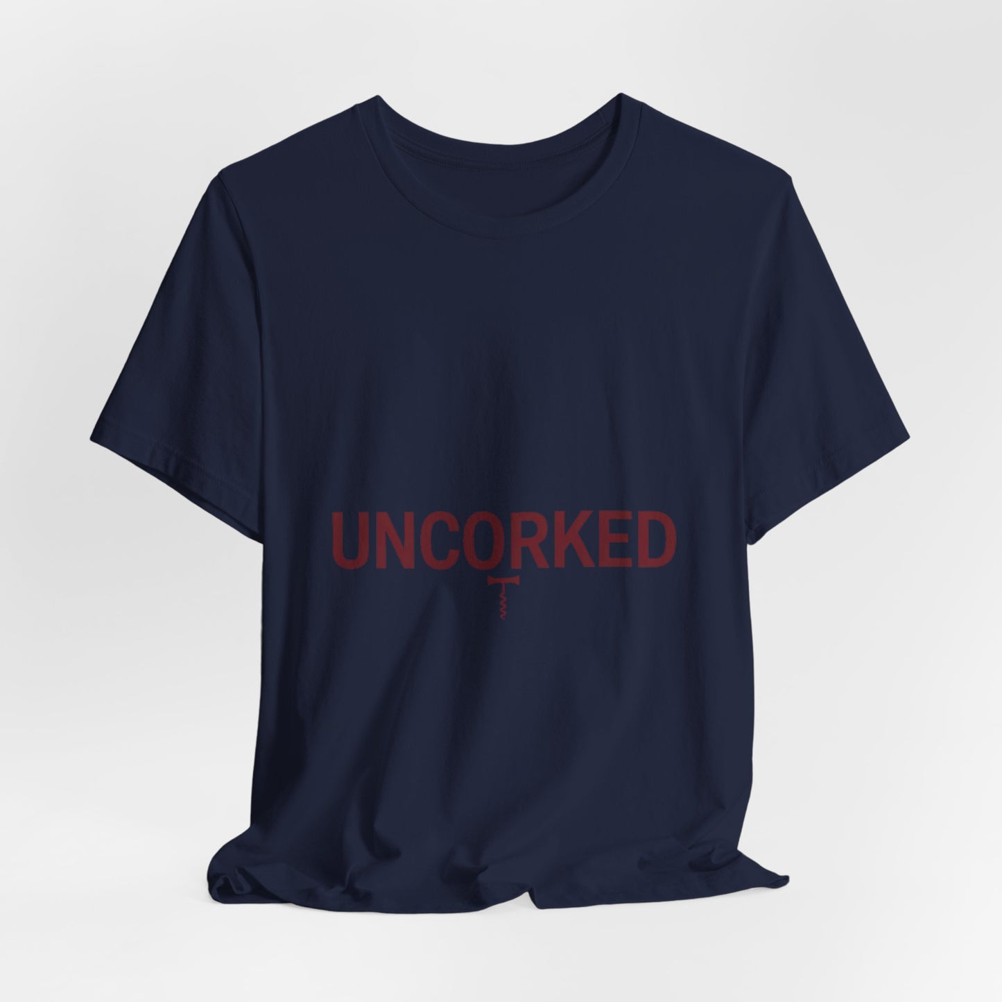 UNCORKED Outline Text Shirt | Hollow Font Design, Minimalist Typography Tee