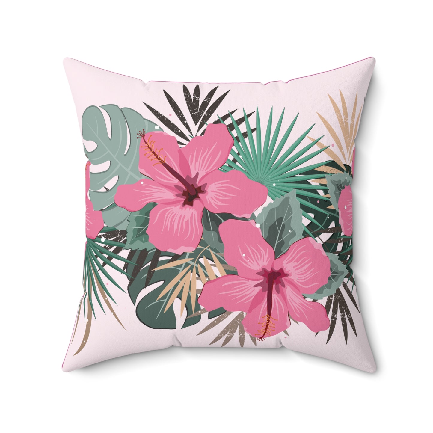 Tropical Floral Pillow, Home Decor Cushion, Couch Accent Pillow, Summer Vibe Pillow, Gift for Her, Pink Floral Decor