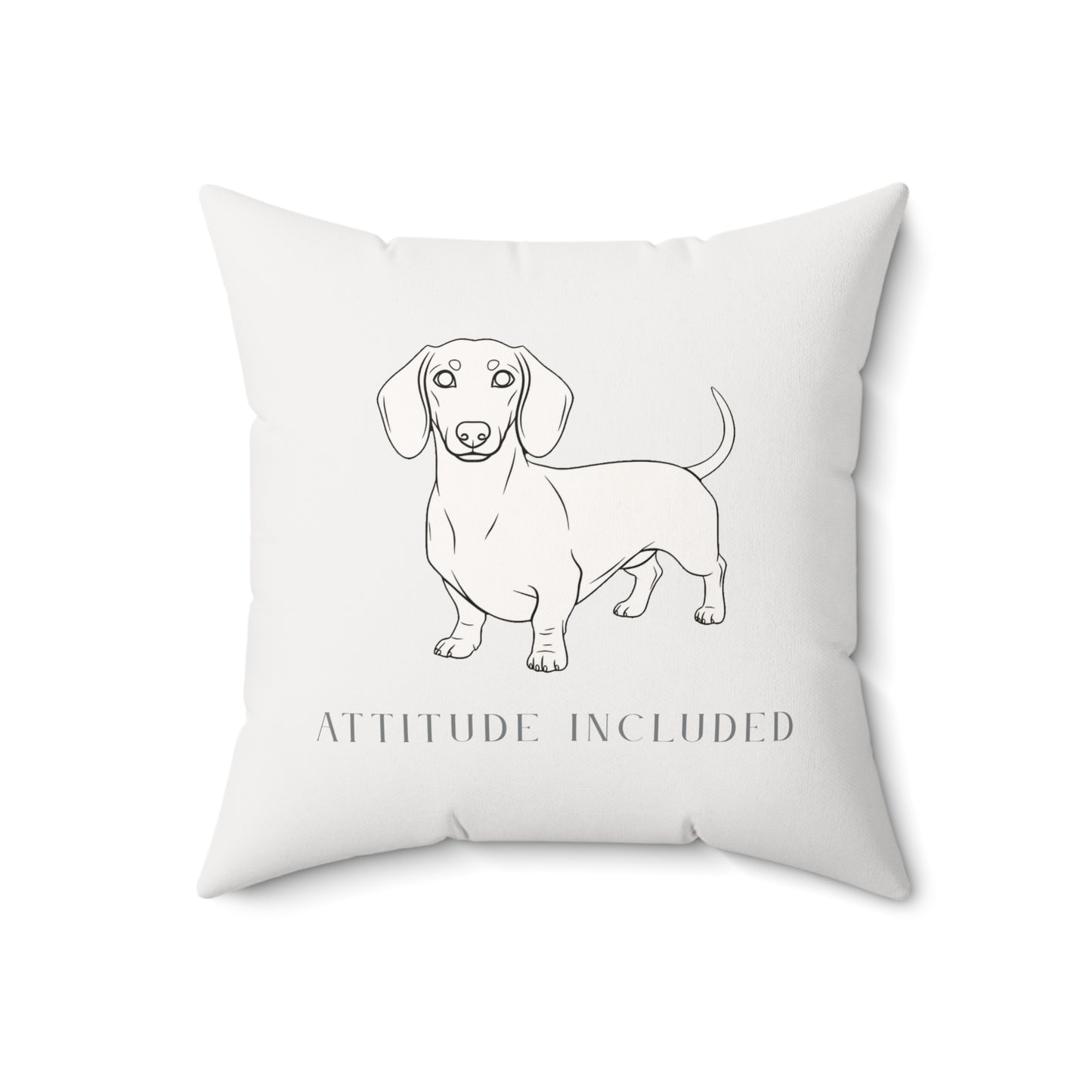 Dachshund Illustration Attitude Included Pillow | Dog Art Throw Pillow - Black back