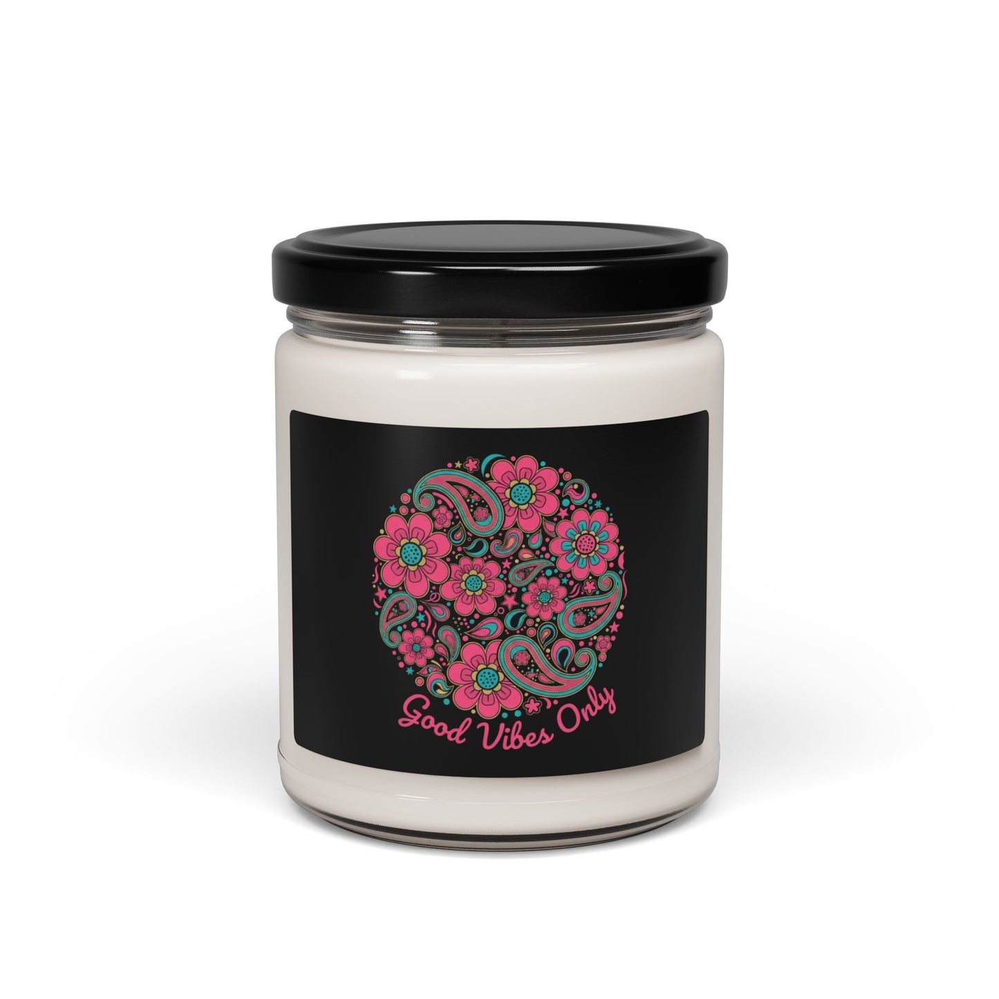 Disco Floral Paisley Candle, Soy Jar Candle | 70s Revival Maximalist Boho
