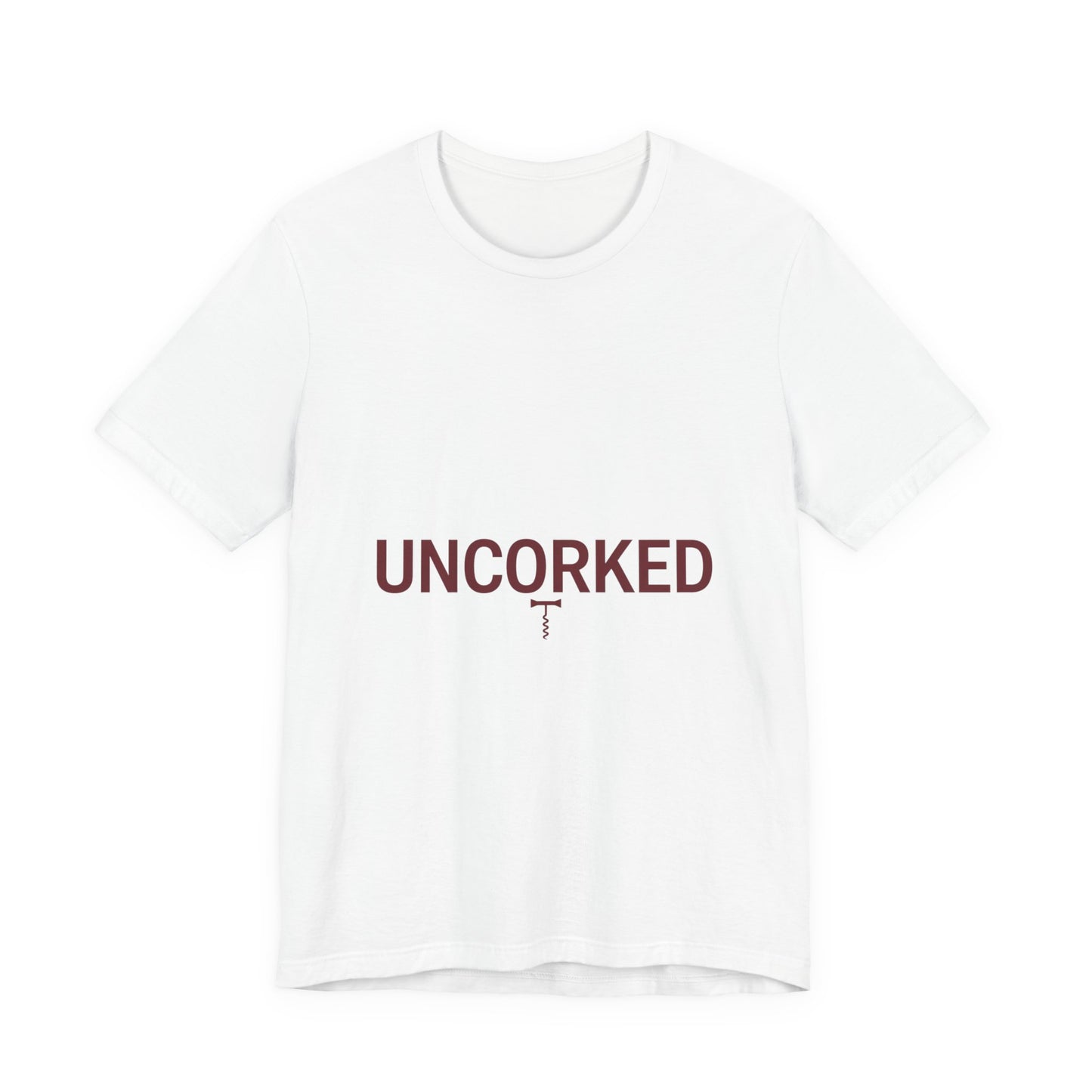 UNCORKED Outline Text Shirt | Hollow Font Design, Minimalist Typography Tee