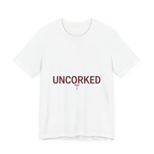 UNCORKED Outline Text Shirt | Hollow Font Design, Minimalist Typography Tee