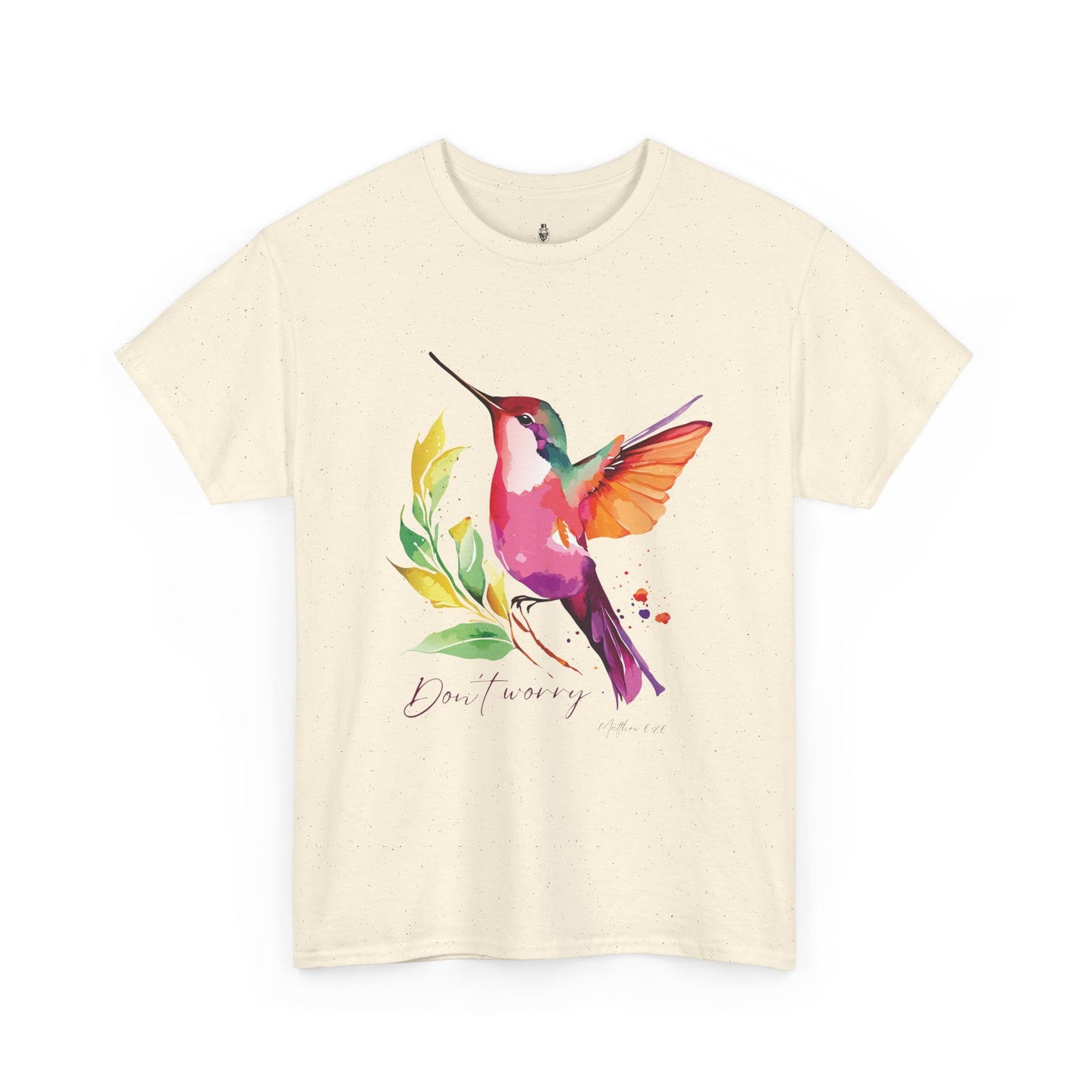Faith Tee, Colorful Hummingbird Tee, Christian Tee, Vibrant Cotton T-Shirt, Gift for Nature Lovers, Summer Casual Wear, Eco-Friendly Fashion