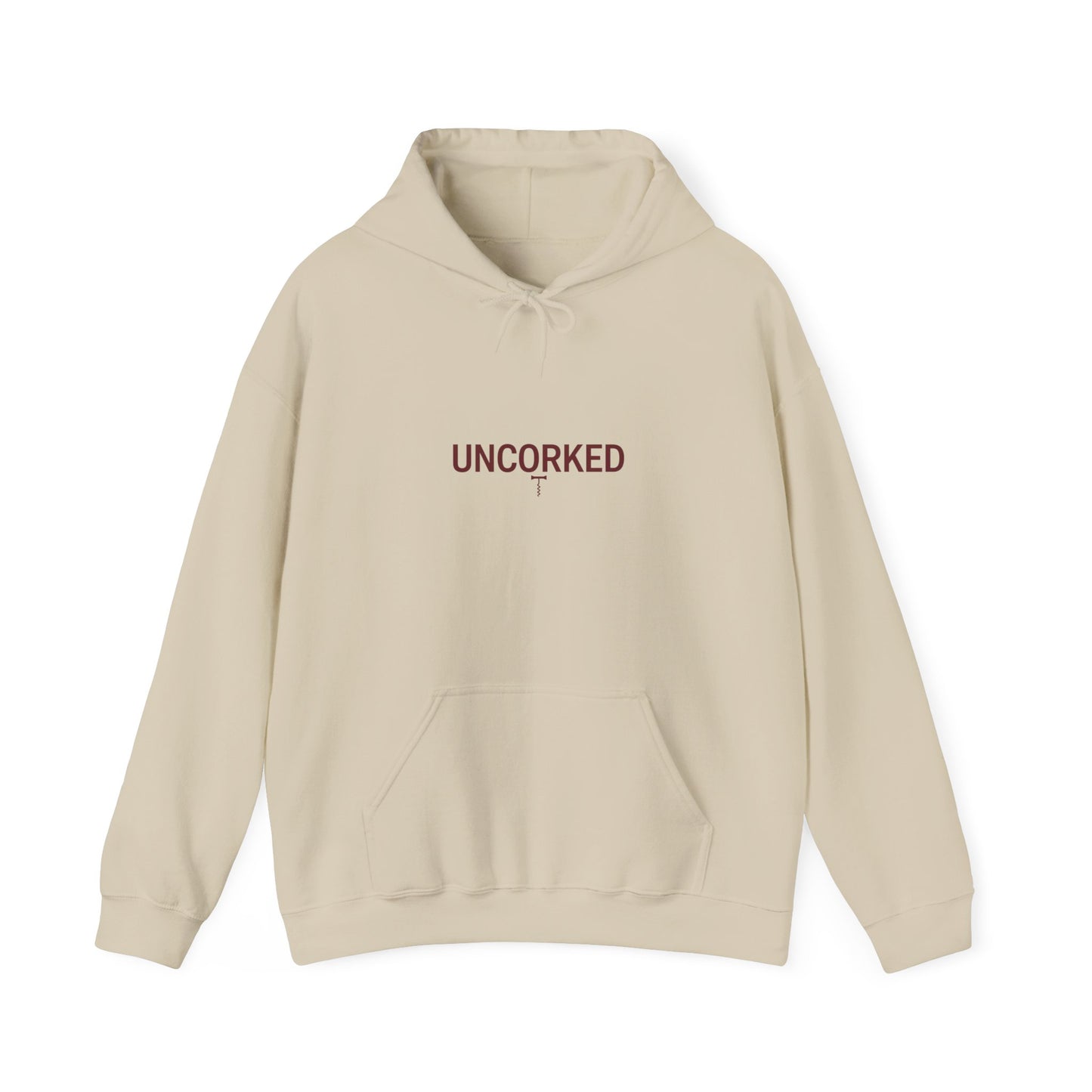 Uncorked Outline Hoodie | hollow font design, minimalist typography