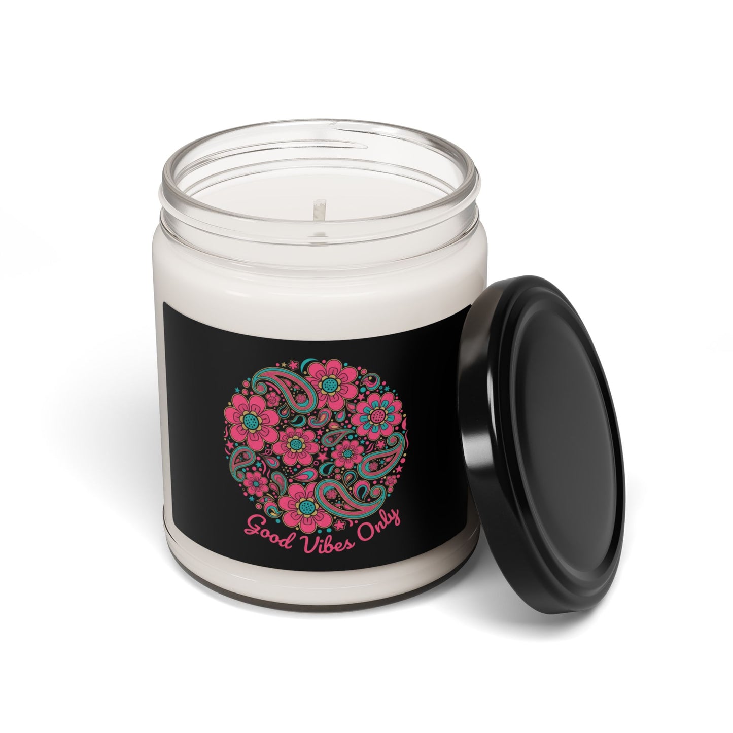 Disco Floral Paisley Candle, Soy Jar Candle | 70s Revival Maximalist Boho