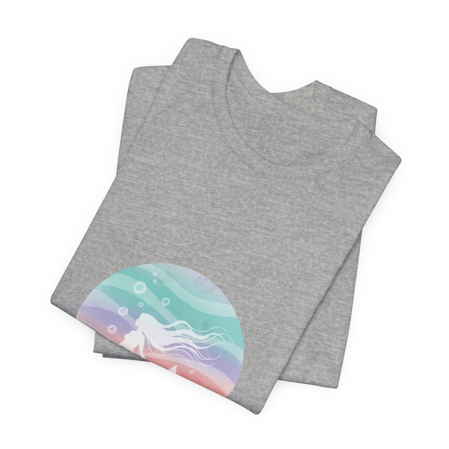 Pastel Ocean Gradient Mermaid Tee | pastel ombre sea, water shimmer design