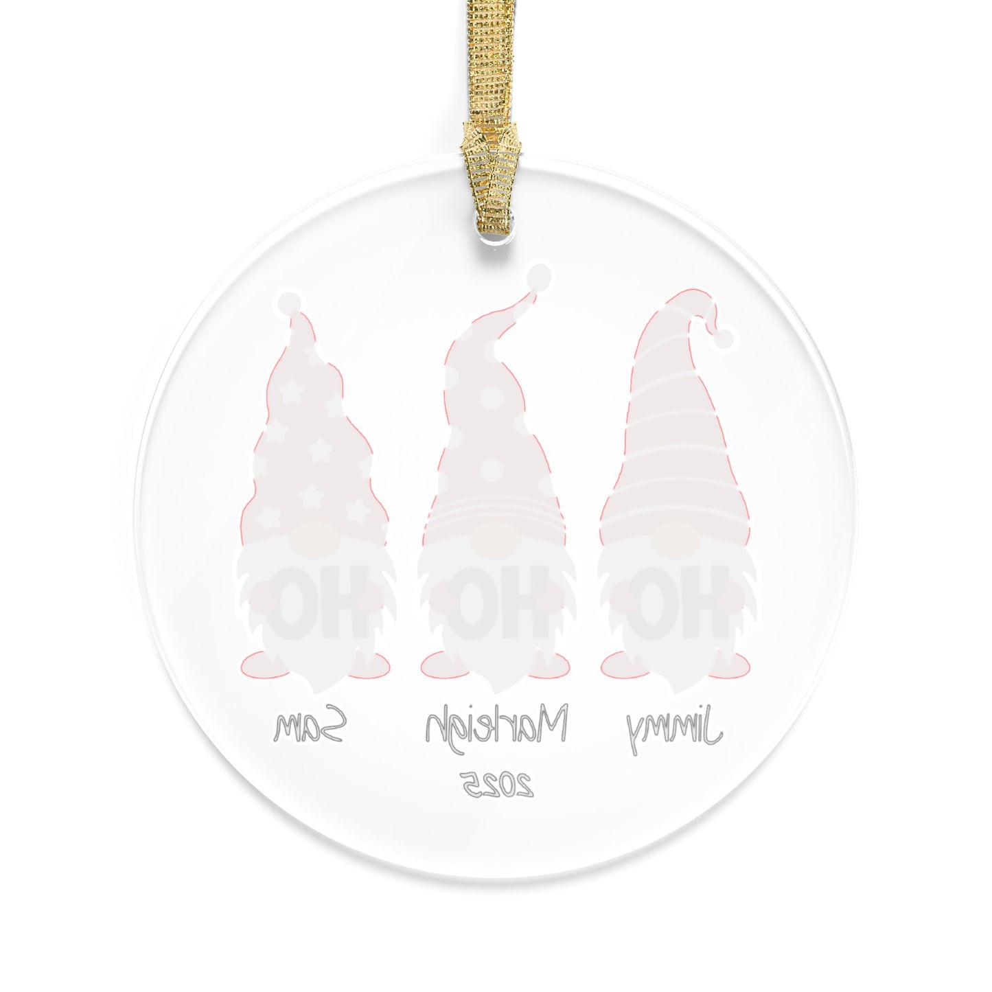 Personalized Festive Acrylic Ornaments, Gnome Decorations for Christmas, Holiday Tree Ornaments, Cute Gift Idea, Home Decor