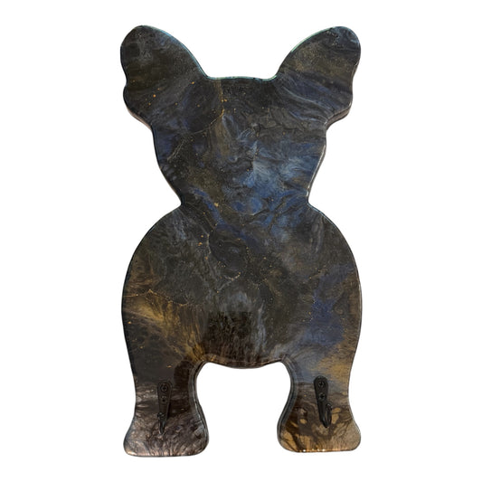 French Bulldog Resin Wall Hook – Moody Galaxy-Inspired Handmade Décor