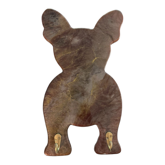 French Bulldog Resin Wall Hook – Warm Copper & Bronze Handmade Décor