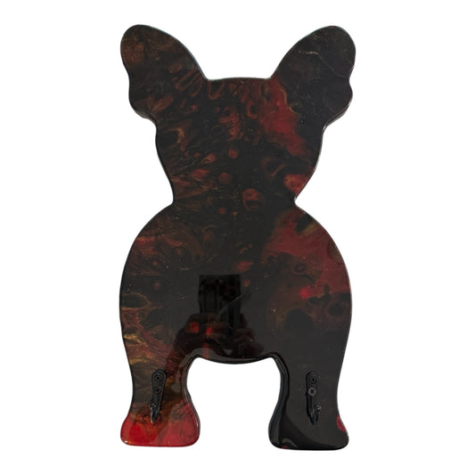 French Bulldog Resin Wall Hook – Bold Black & Crimson Handmade Décor