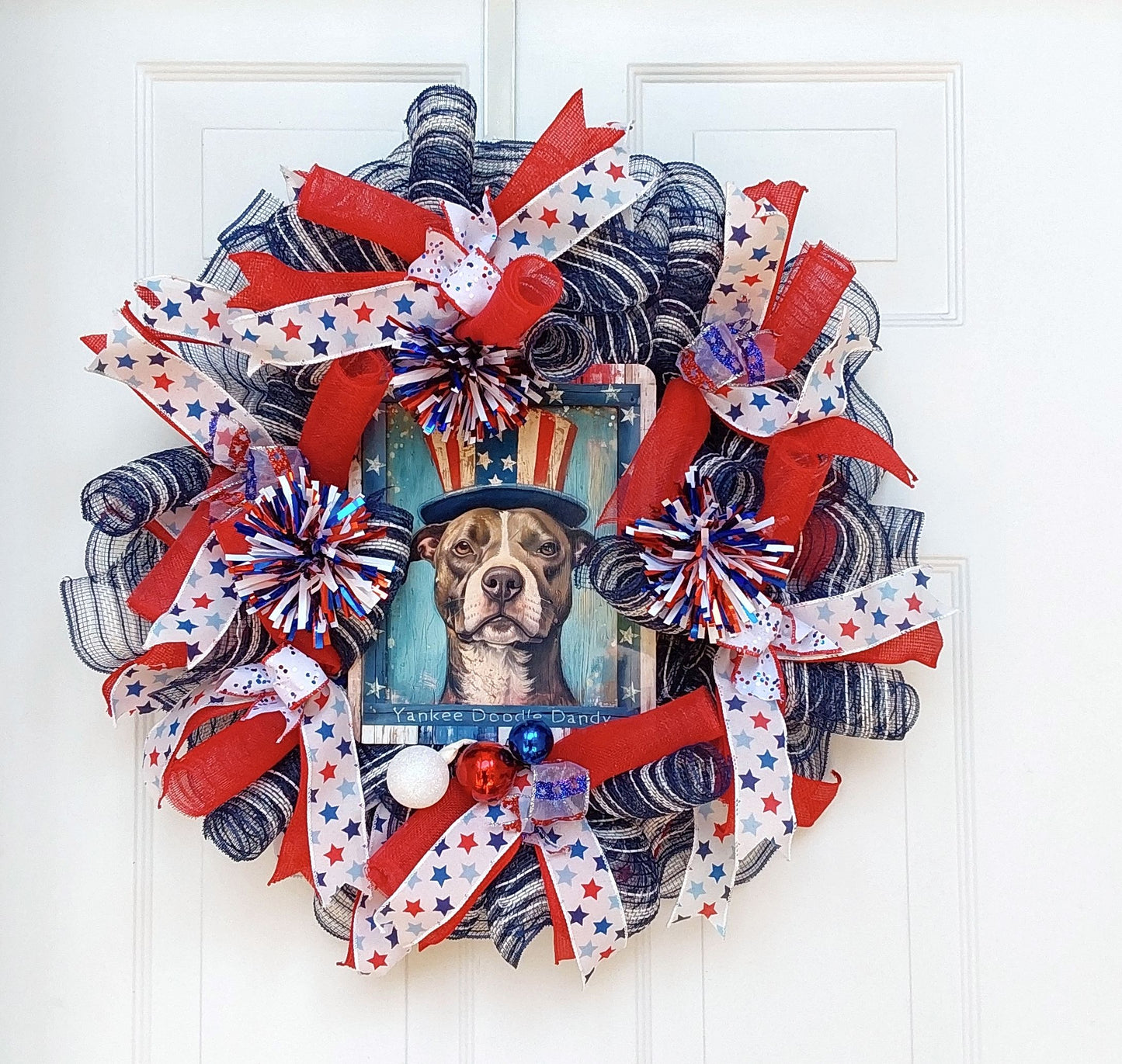 Yankee Doodle Dandy Patriotic Dog Wreath