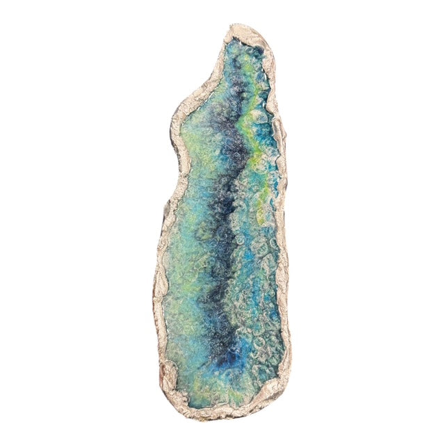 Resin Decorative Tray – Coastal Lagoon Geode Design