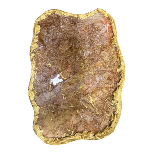 Rustic Luxe Resin Serving Tray – Goldleaf Finish