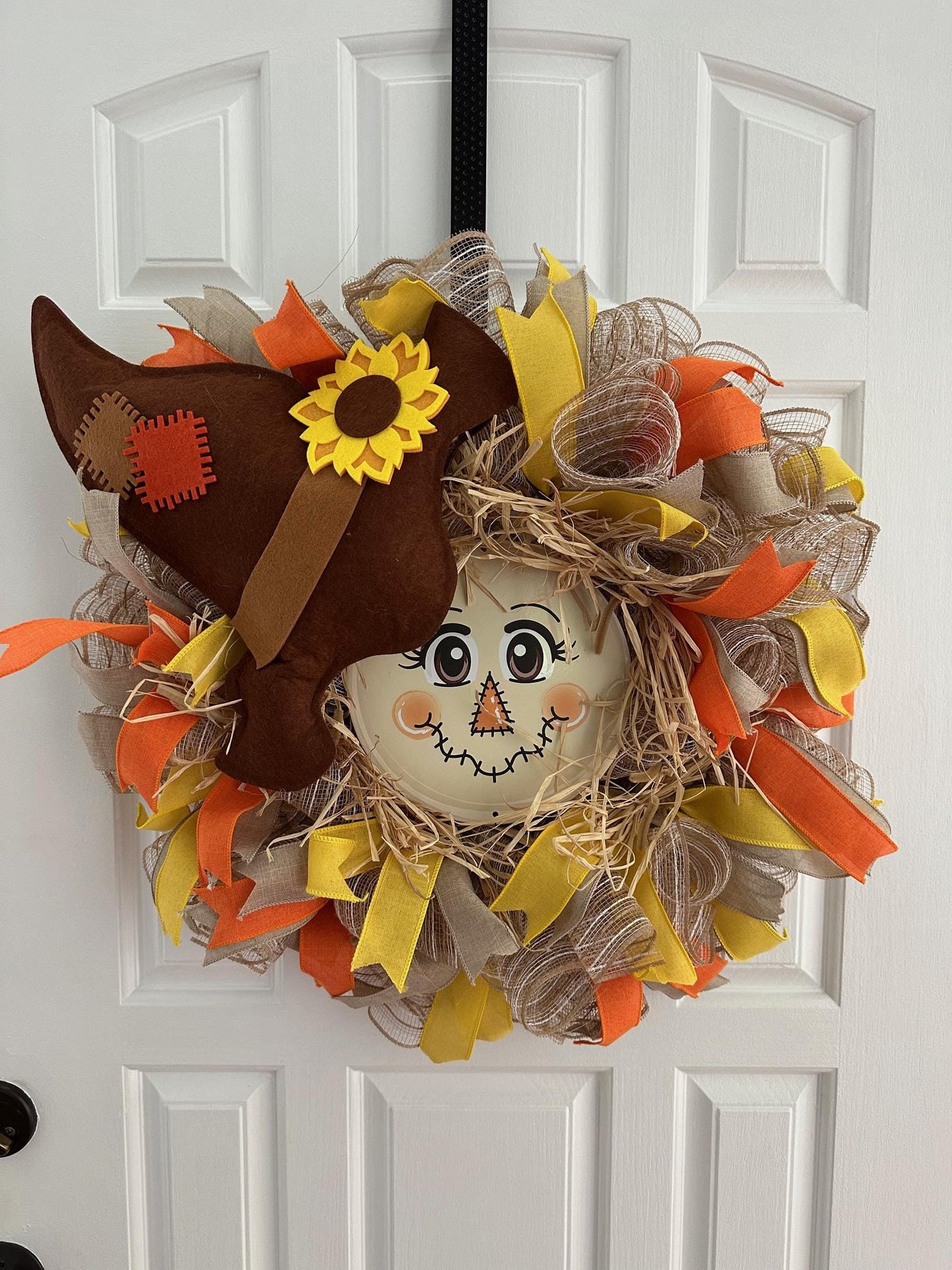 Fall Scarecrow Wreath – Autumn Door Décor
