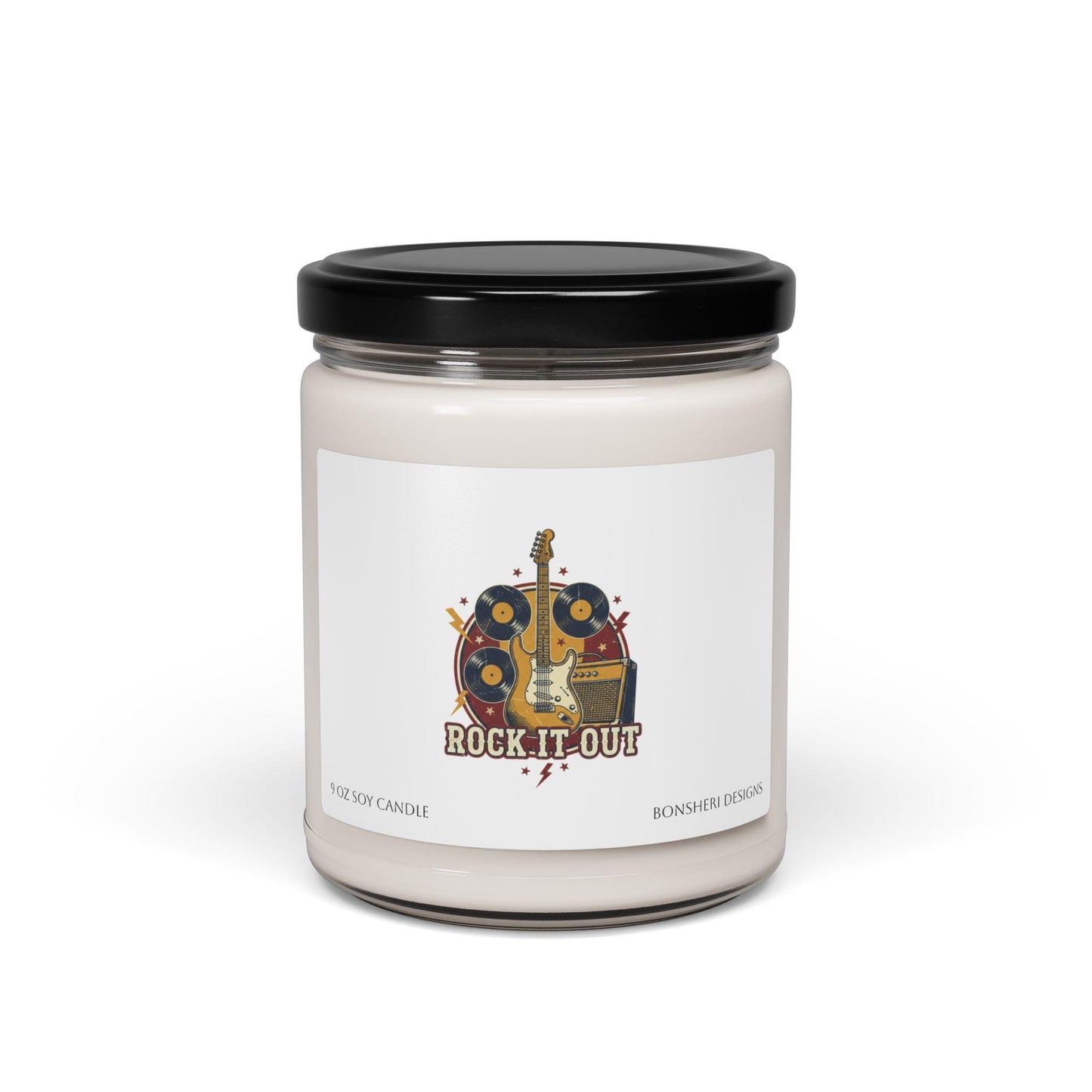 Vintage Rock Crest Candle | Retro Band Graphics, Distressed Tour Style