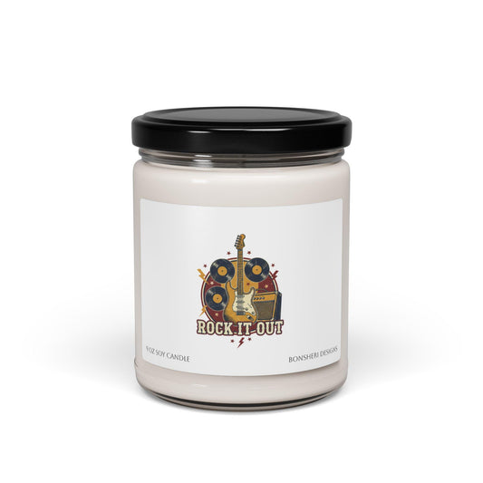 Vintage Rock Crest Candle | Retro Band Graphics, Distressed Tour Style