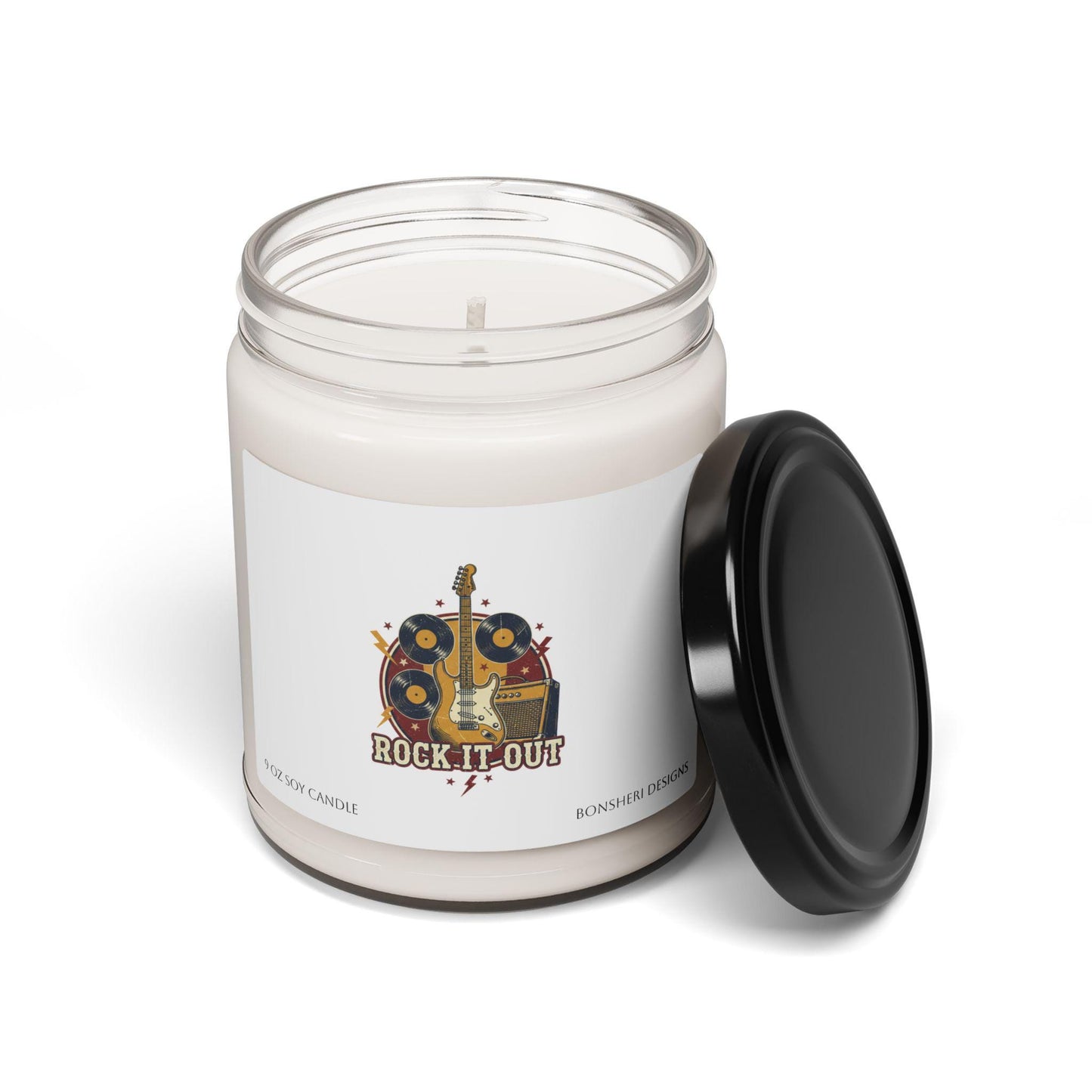 Vintage Rock Crest Candle | Retro Band Graphics, Distressed Tour Style
